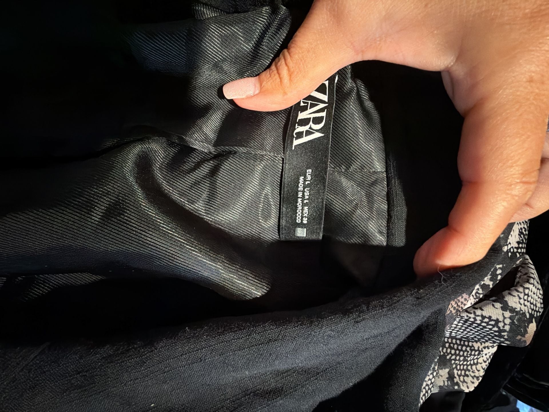 Zara Blazer Size L Black Oversized Long Jacket 4