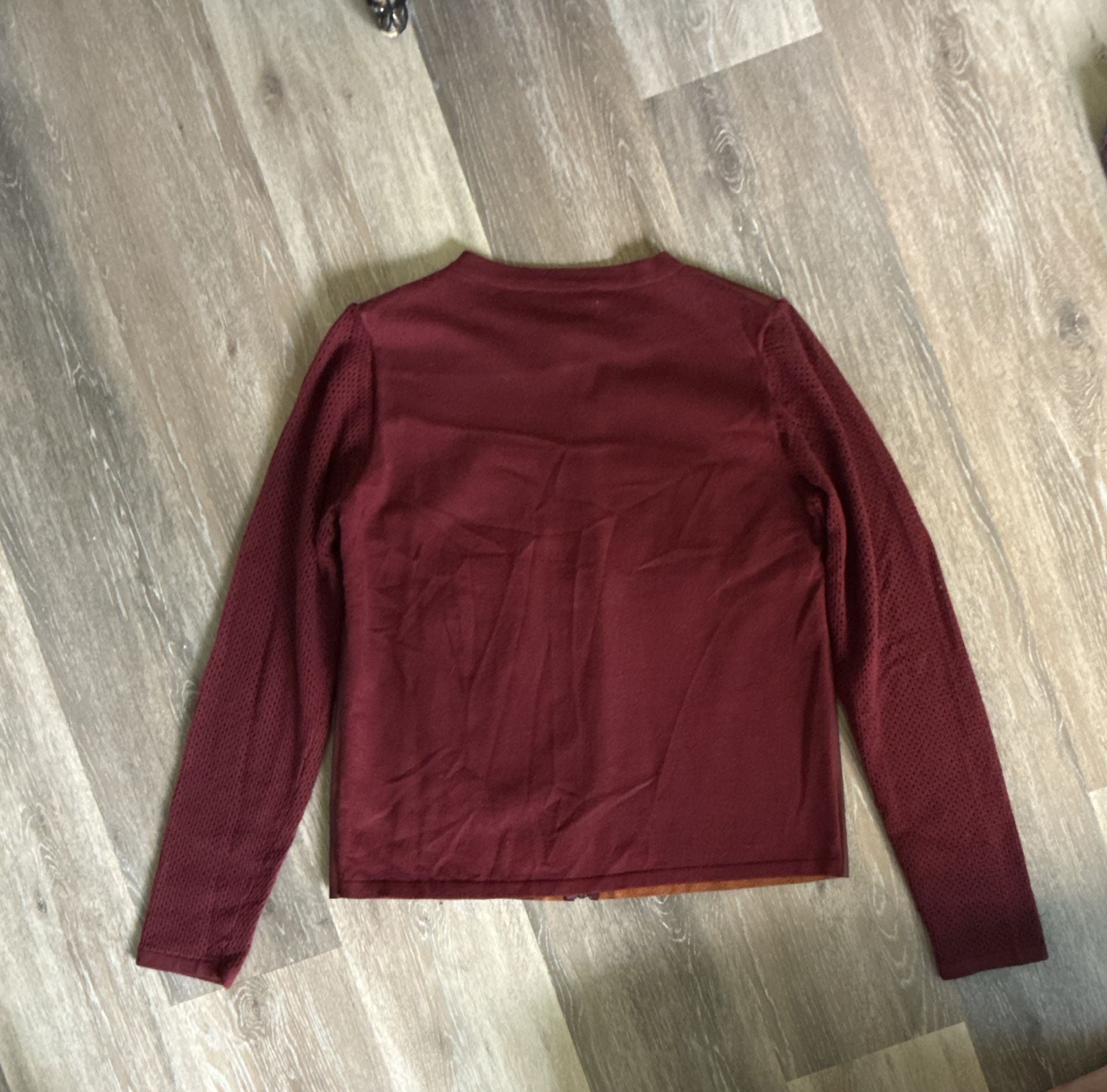 Sioni Milano Red Faux Leather Mesh Jacket Size M 4