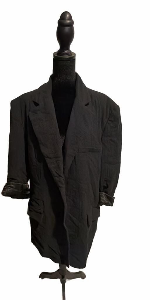 Zara Blazer Size L Black Oversized Long Jacket 2