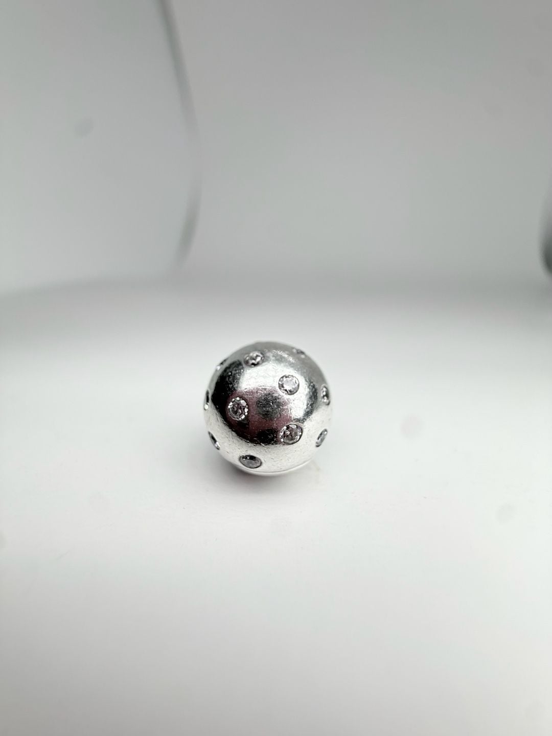 Pandora Silver Pave Sparkling Ball Charm Bead S925 ALE 2