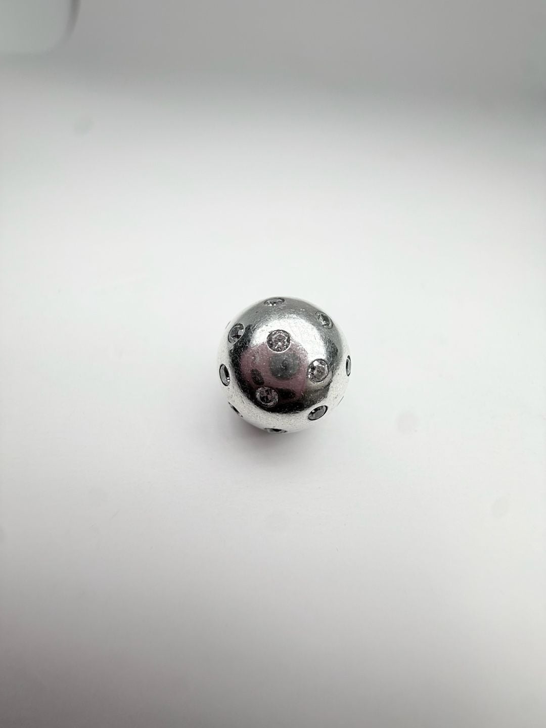 Pandora Silver Pave Sparkling Ball Charm Bead S925 ALE 4