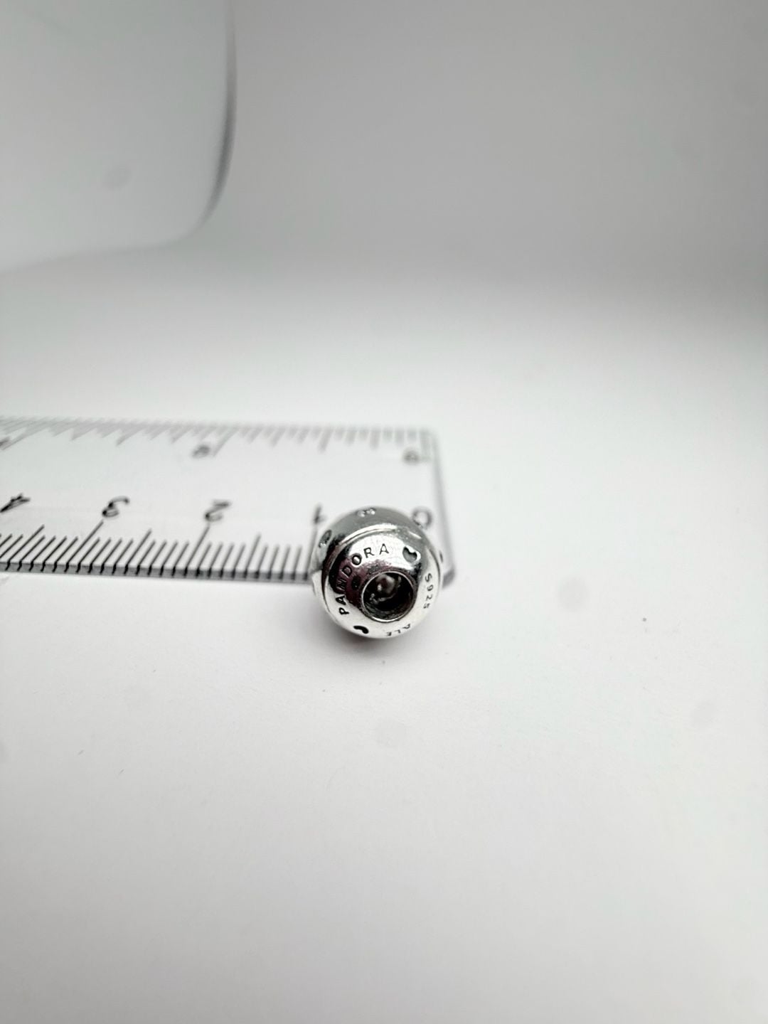 Pandora Silver Pave Sparkling Ball Charm Bead S925 ALE 6