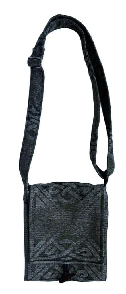 Calzeat Celtic Collection Crossbody Bag Green Wool Pattern 2