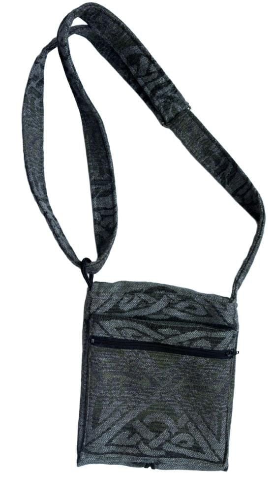 Calzeat Celtic Collection Crossbody Bag Green Wool Pattern 3