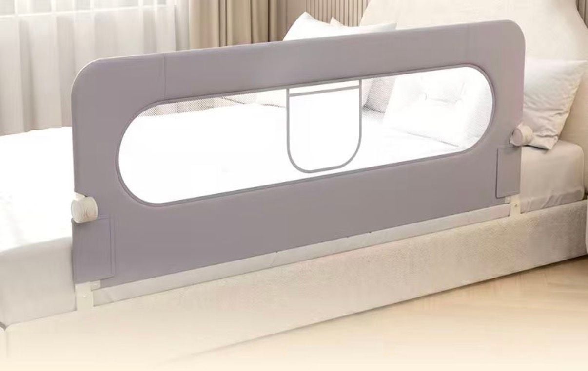 GOTGELIF Toddler Bed Rail Size 71in Grey Breathable Mesh 1