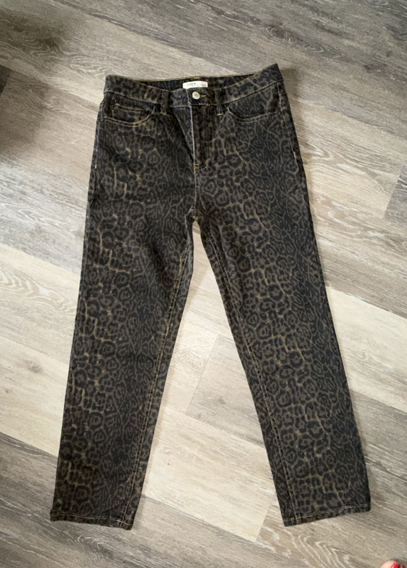 OAT Leopard Print Denim Pants Size 6/28 4
