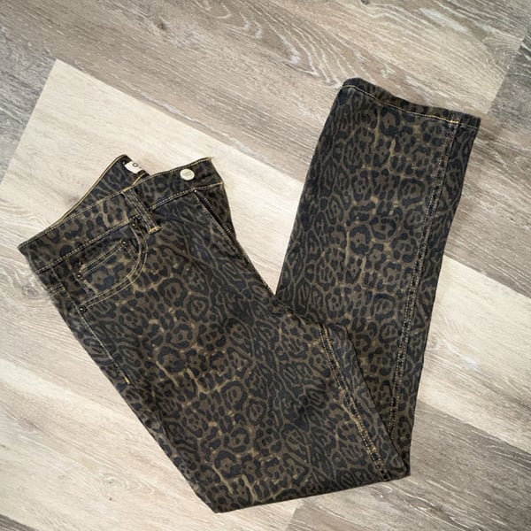OAT Leopard Print Denim Pants Size 6/28