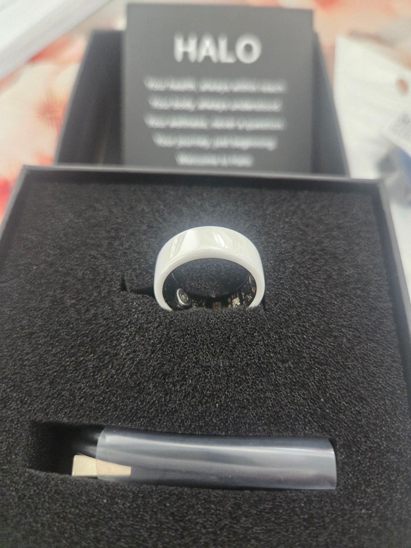 NEW - Halo Smart Health Fitness Tracker Ring White Ceramic #5. SIZE 5 1