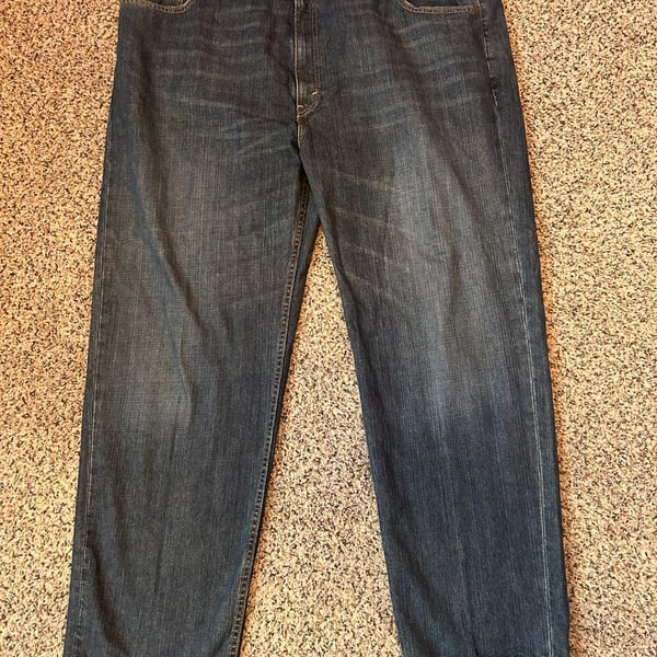 Levis 550 Relaxed Fit Jeans Size 48L32 Dark Wash Denim