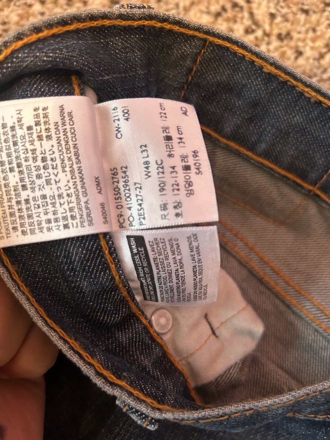 Levis 550 Relaxed Fit Jeans Size 48L32 Dark Wash Denim 4