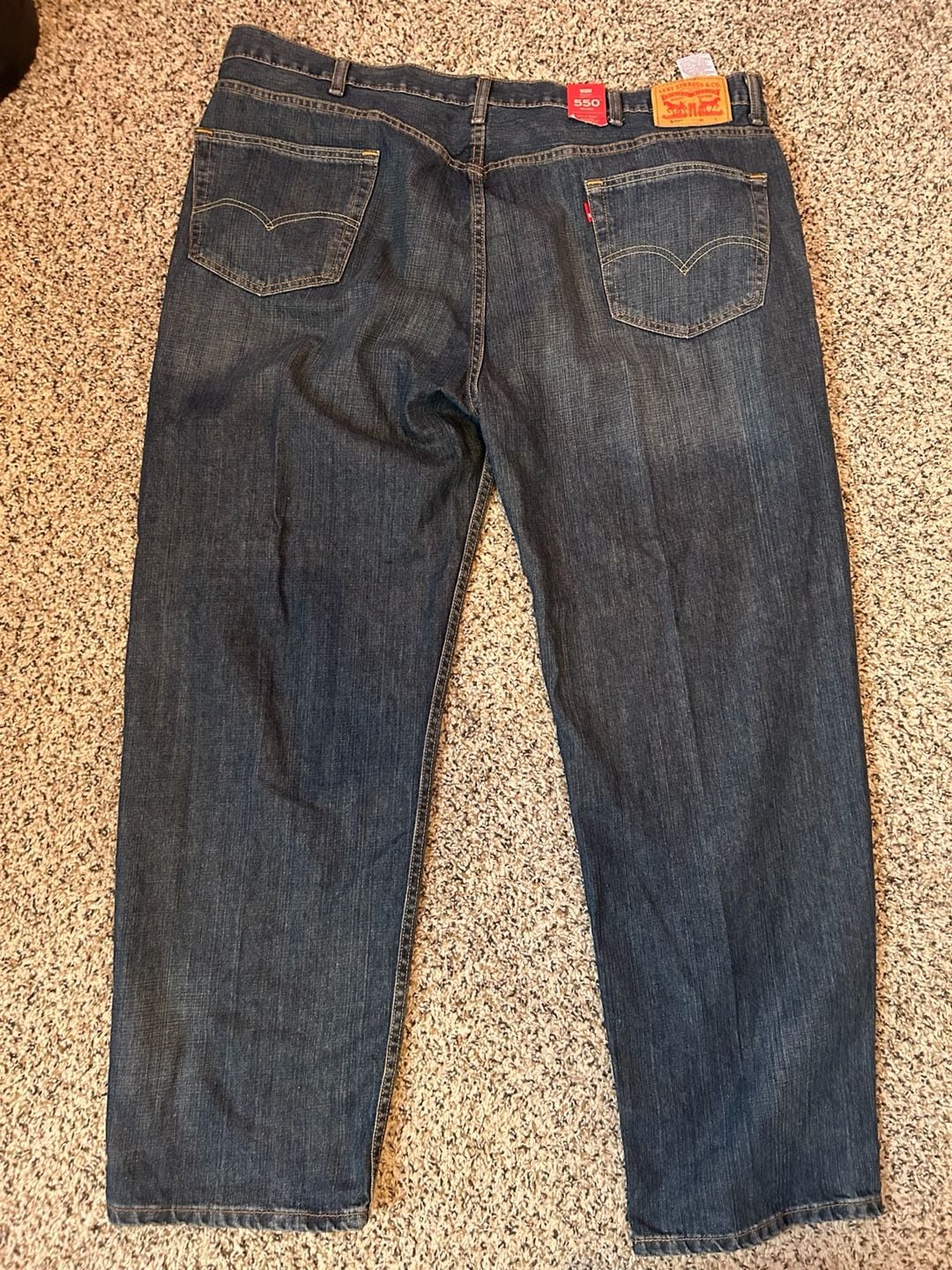 Levis 550 Relaxed Fit Jeans Size 48L32 Dark Wash Denim 5