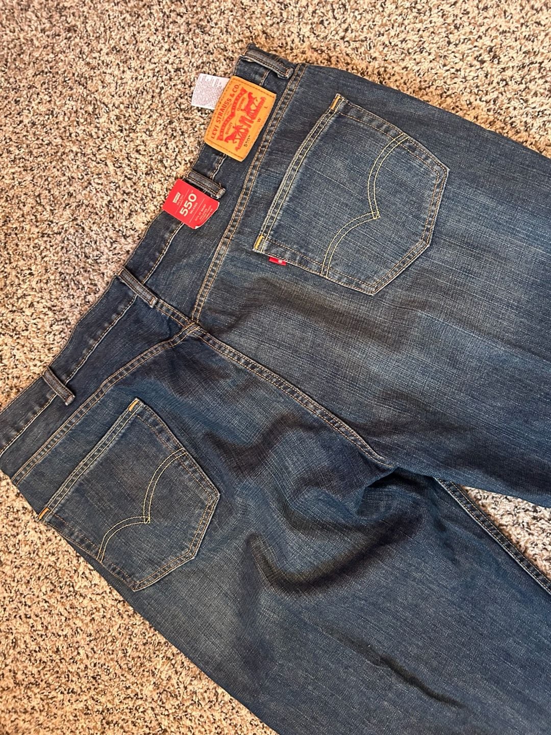 Levis 550 Relaxed Fit Jeans Size 48L32 Dark Wash Denim 6