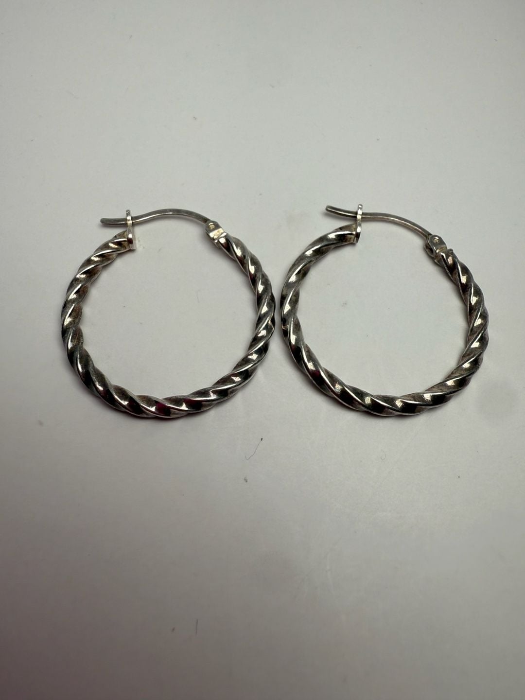 MD 925 Mexico Twisted Hoop Earrings Sterling Silver 2