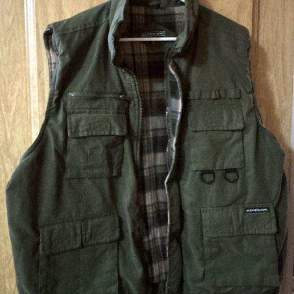 Renegade Outerwear Vest Size XL Green Utility Fleece Lined