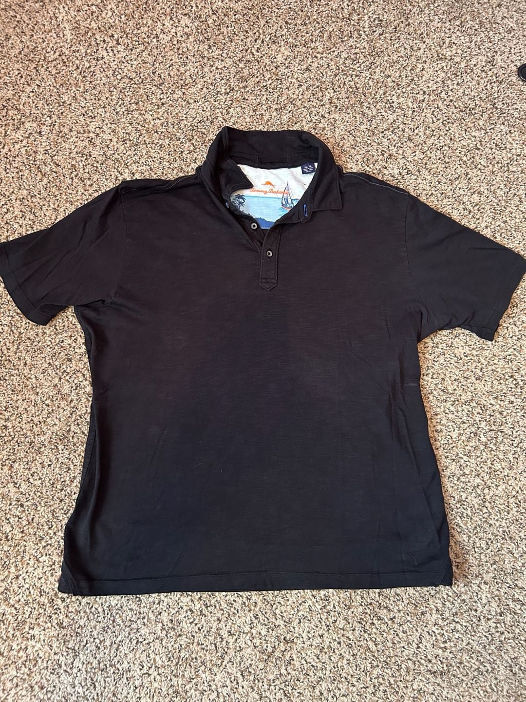 Tommy Bahama Polo Shirt Size XL Black Pima Cotton 2
