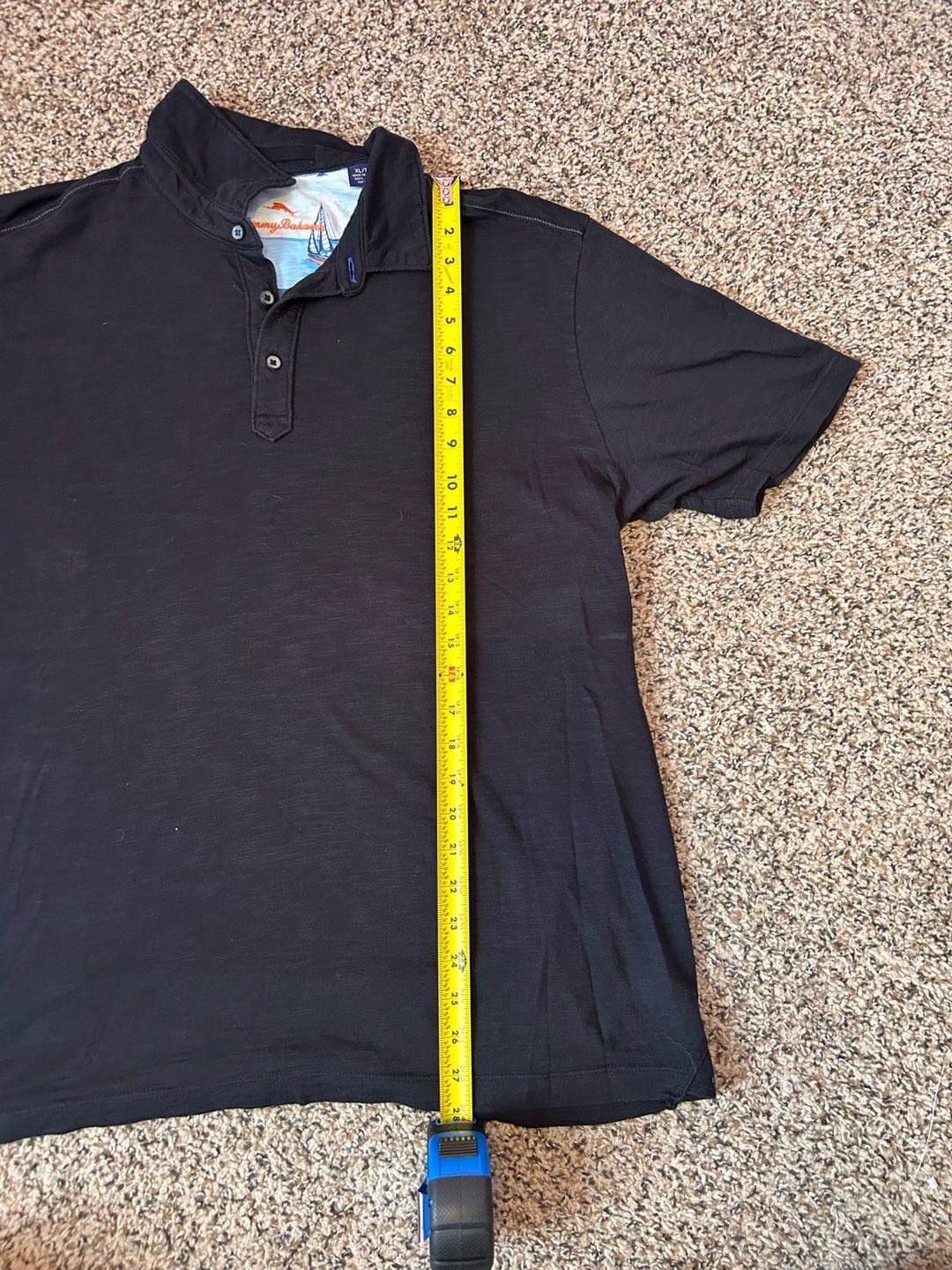 Tommy Bahama Polo Shirt Size XL Black Pima Cotton 6