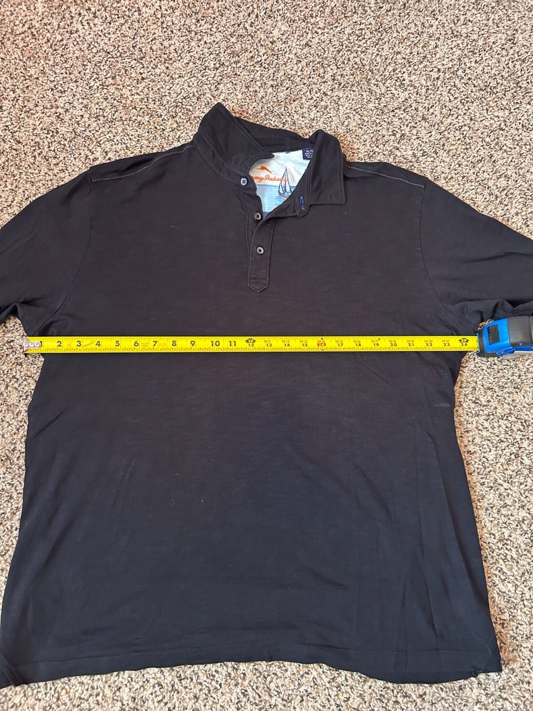 Tommy Bahama Polo Shirt Size XL Black Pima Cotton 7