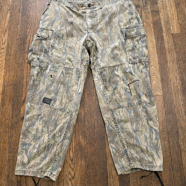Vintage Distressed Smoky Branch Camo Cargo Pants Size XL Tree Bark Camouflage