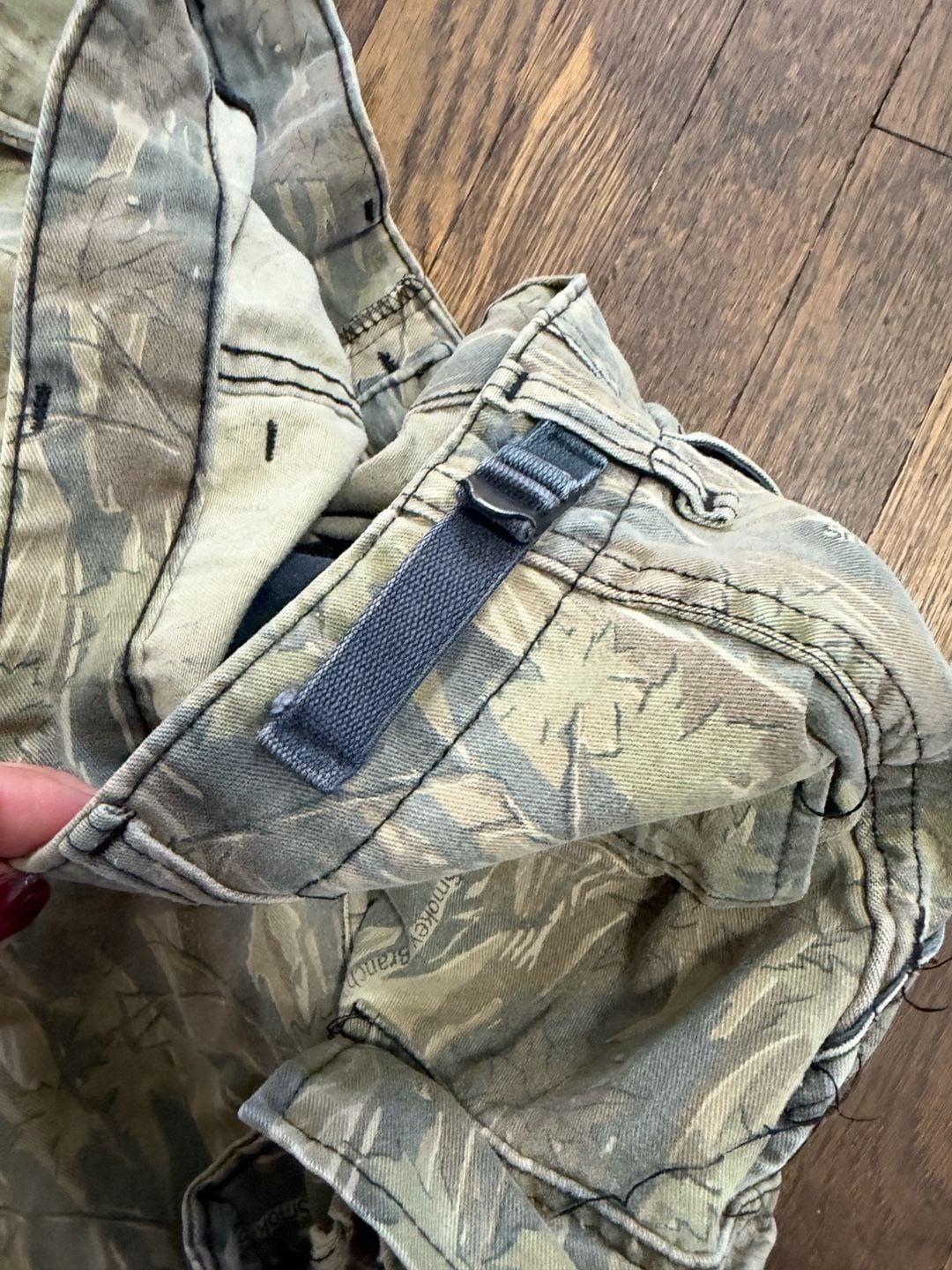 Vintage Distressed Smoky Branch Camo Cargo Pants Size XL Tree Bark Camouflage 10
