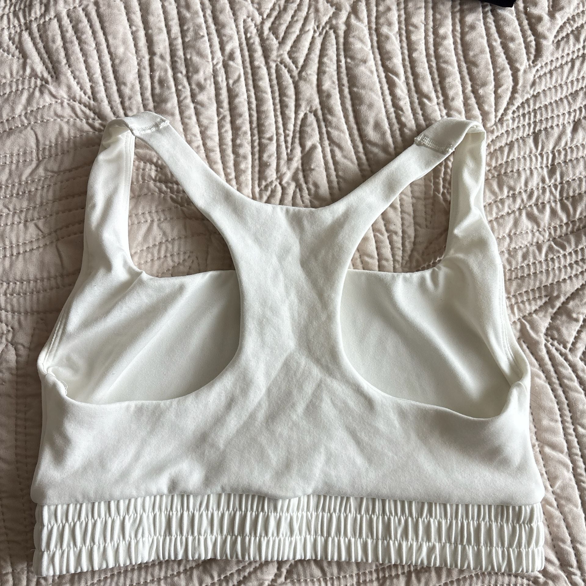 Old Navy Active Dynamic Fleece Sweatshirt Sports Bra White Size Medium 4