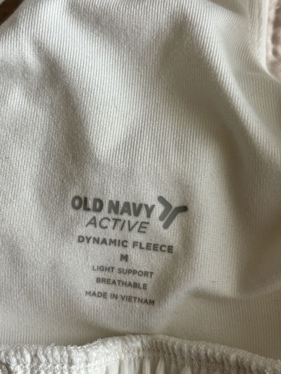Old Navy Active Dynamic Fleece Sweatshirt Sports Bra White Size Medium 5