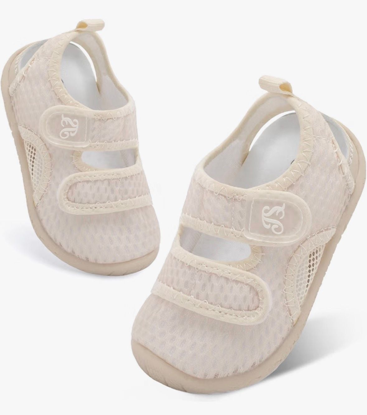 Jiasuqi Baby Toddler Water Shoes Beige Mesh Size 7-7.5 2