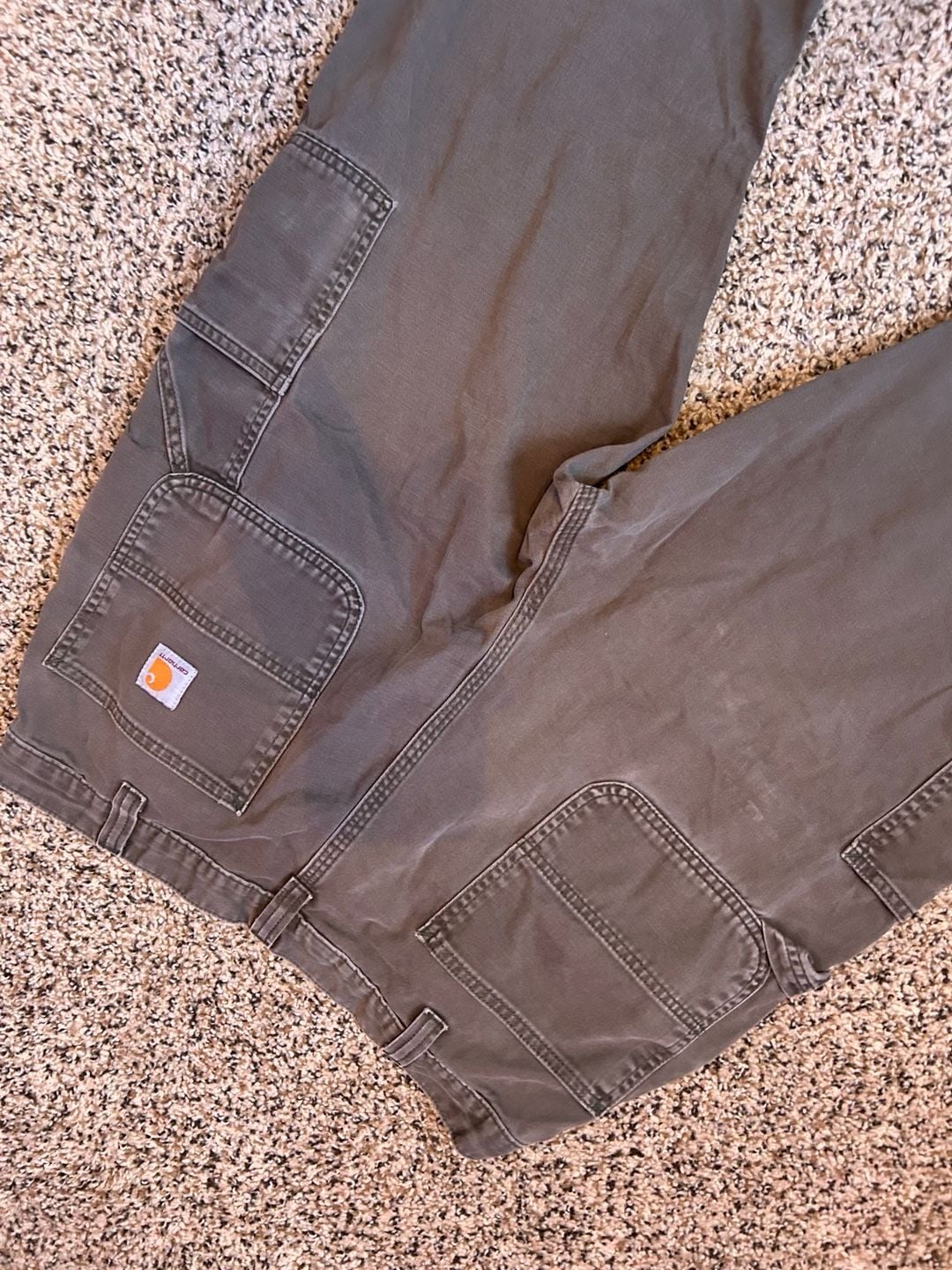 Carhartt Work Pants Size 38x34 Gray Cargo Utility 6