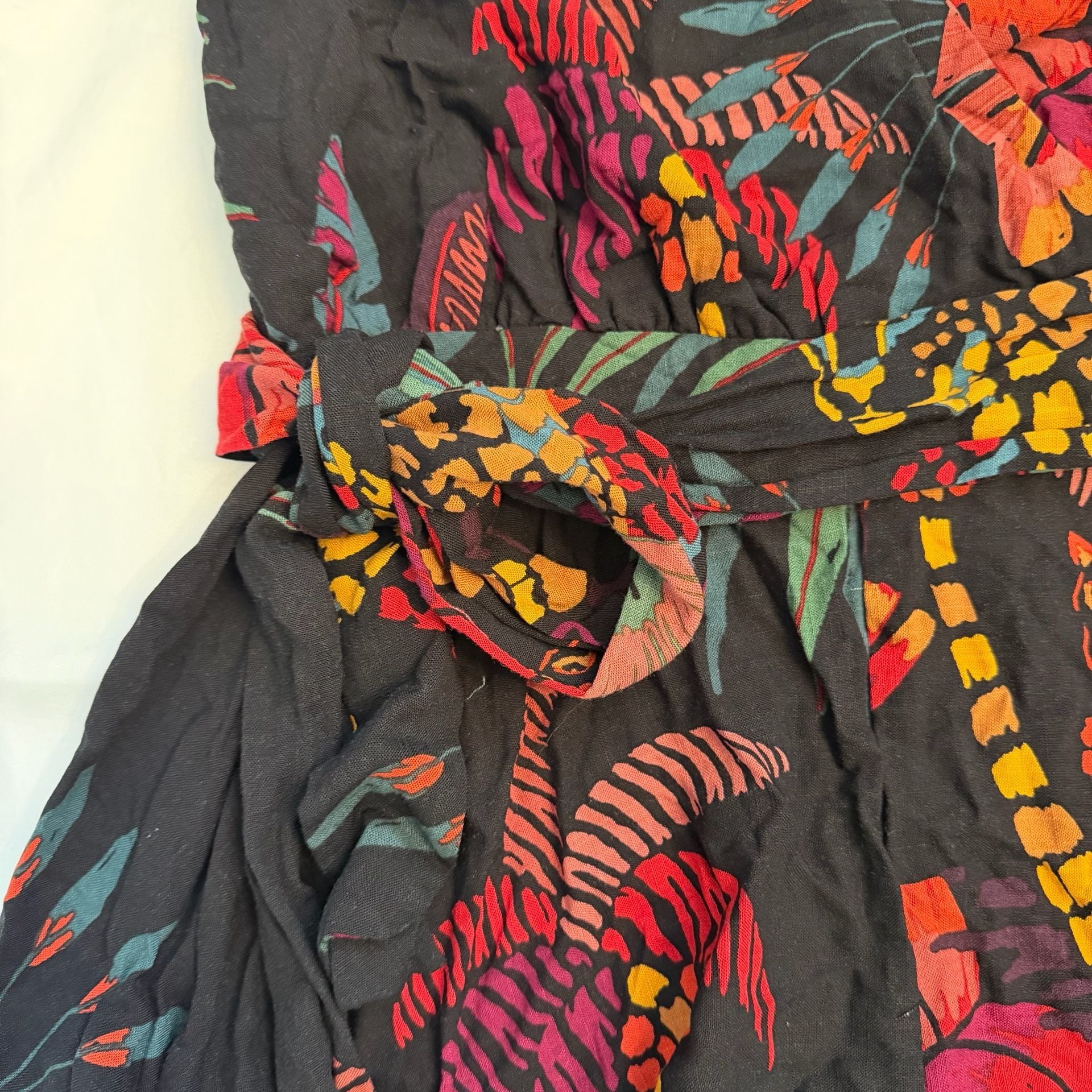 FARM Rio Tropical Leopard Print Romper Size L Black Viscose 3