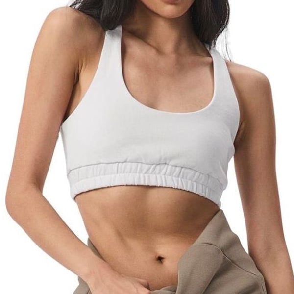 Old Navy Active Dynamic Fleece Sweatshirt Sports Bra White Size Medium