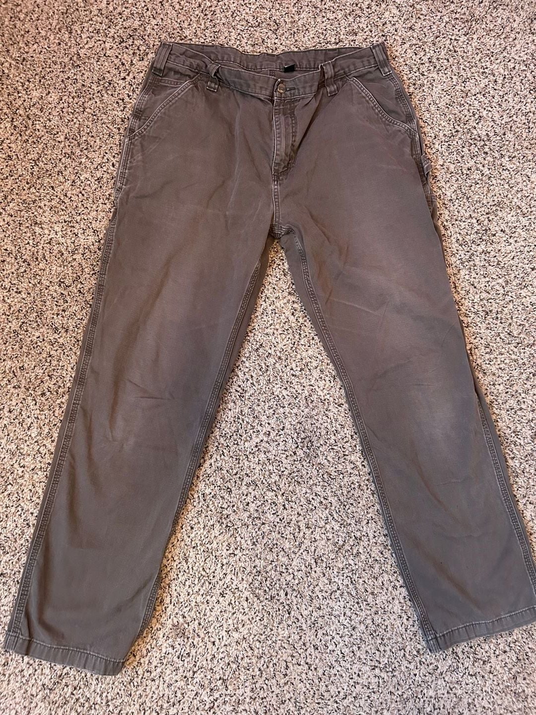 Carhartt Work Pants Size 38x34 Gray Cargo Utility 2