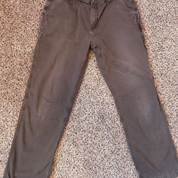 Carhartt Work Pants Size 38x34 Gray Cargo Utility