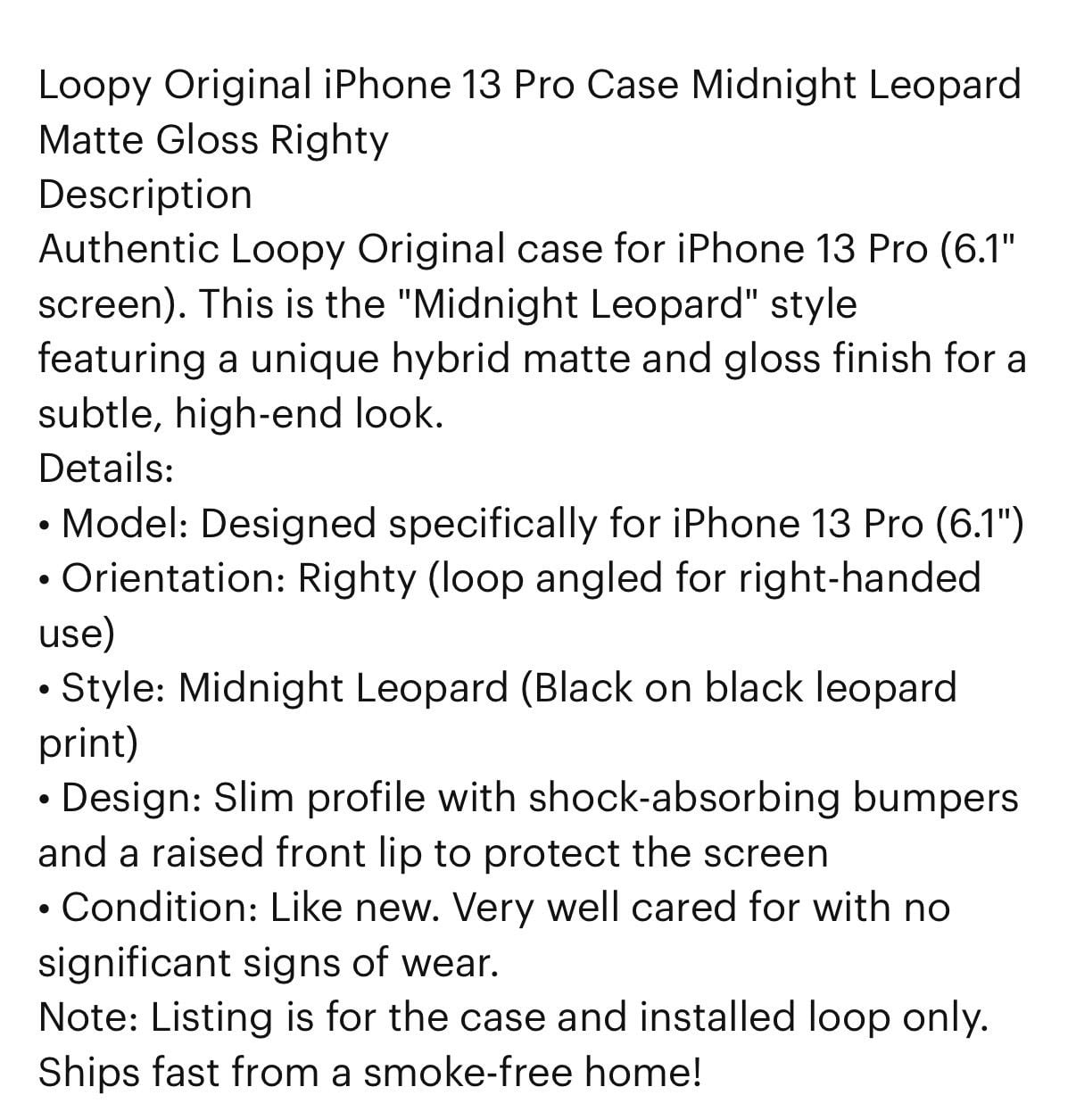 Loopy iPhone 13 Pro Midnight Leopard Righty Case 3