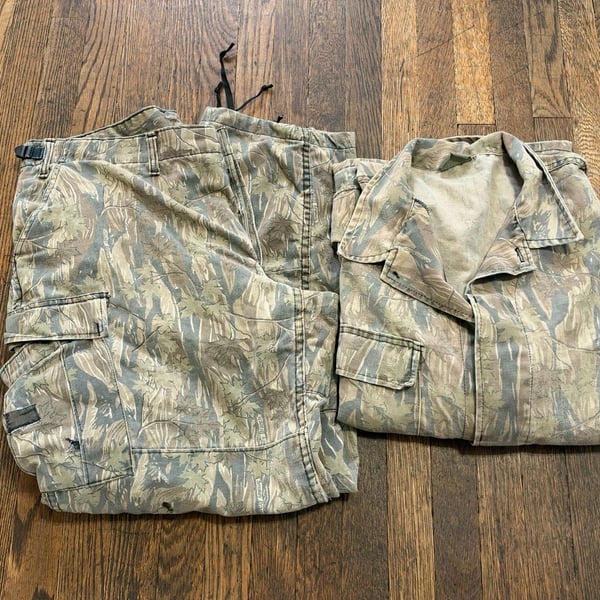 Vintage Smokey Branch Camo Military Cargo Pants and Jacket Set Size XL
