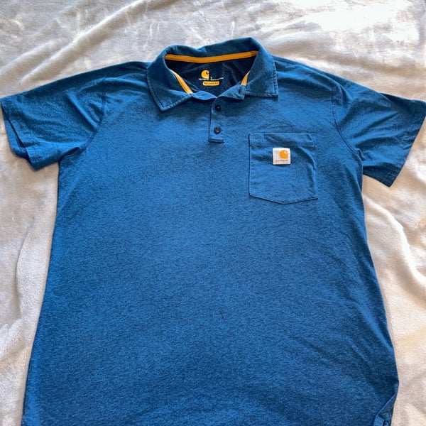 Men’s Carhartt Relaxed Fit Blue Polo Shirt Size L
