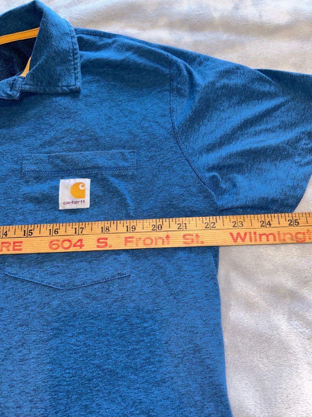Men’s Carhartt Relaxed Fit Blue Polo Shirt Size L 5