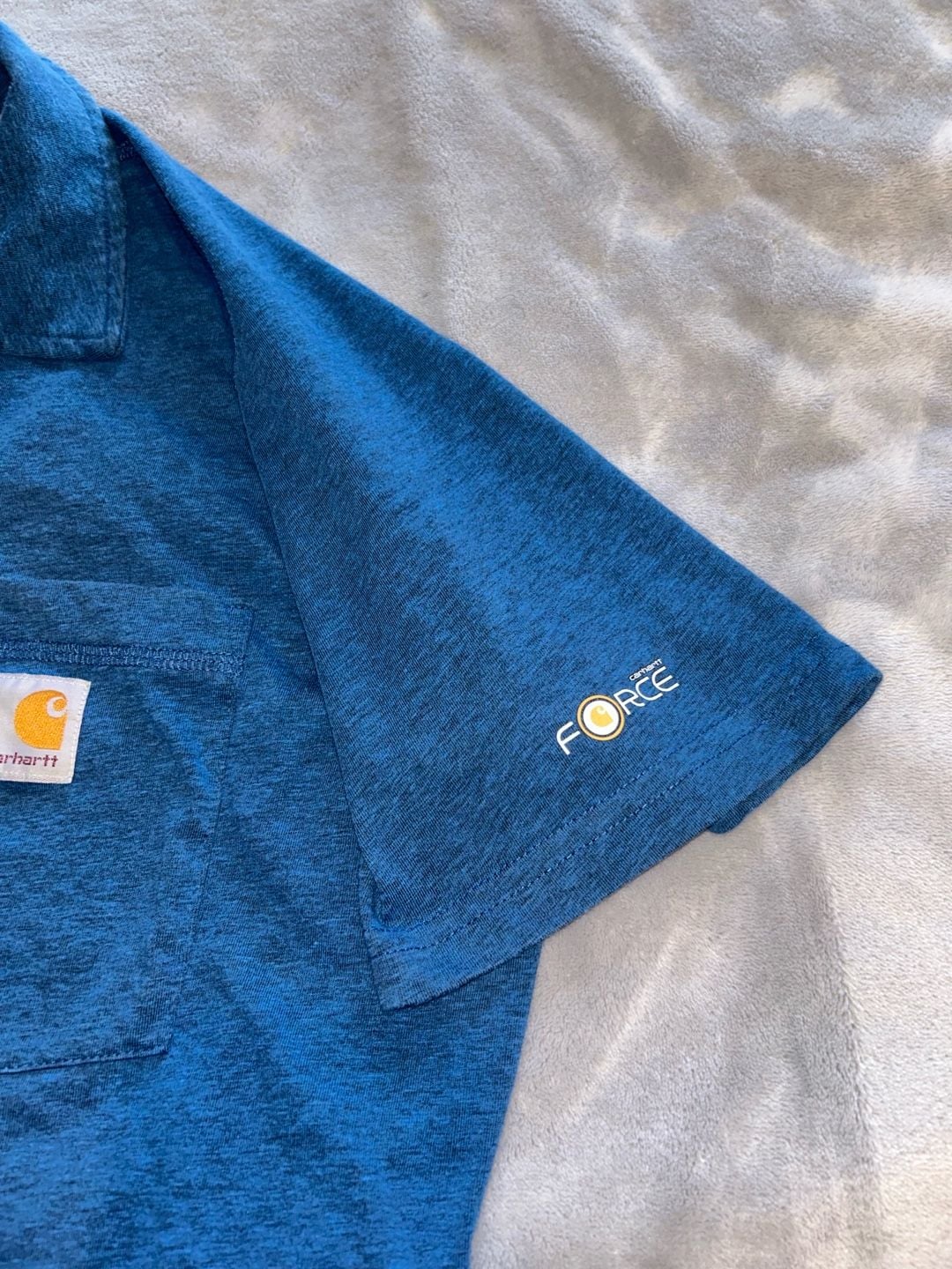 Men’s Carhartt Relaxed Fit Blue Polo Shirt Size L 7