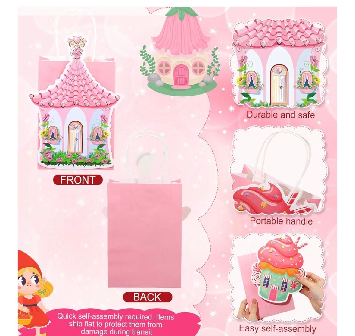 Pink Fairy House Party Gift Bags 24 Pcs 5