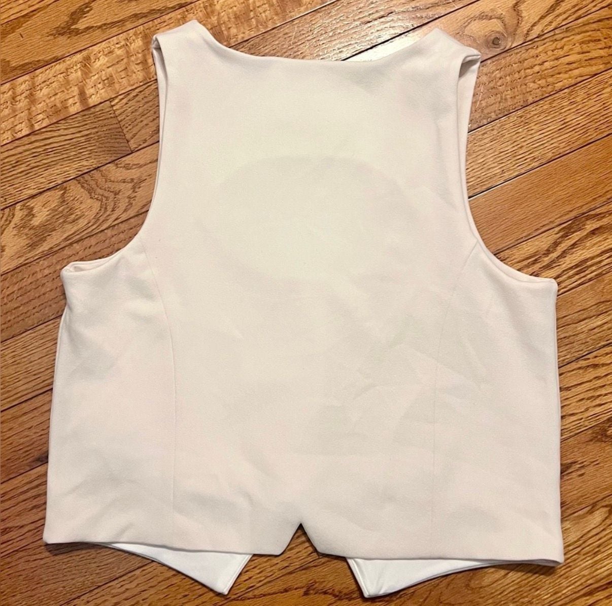 Fashion Nova White Sleeveless Button Front Split Detail Waistcoat Size L 4