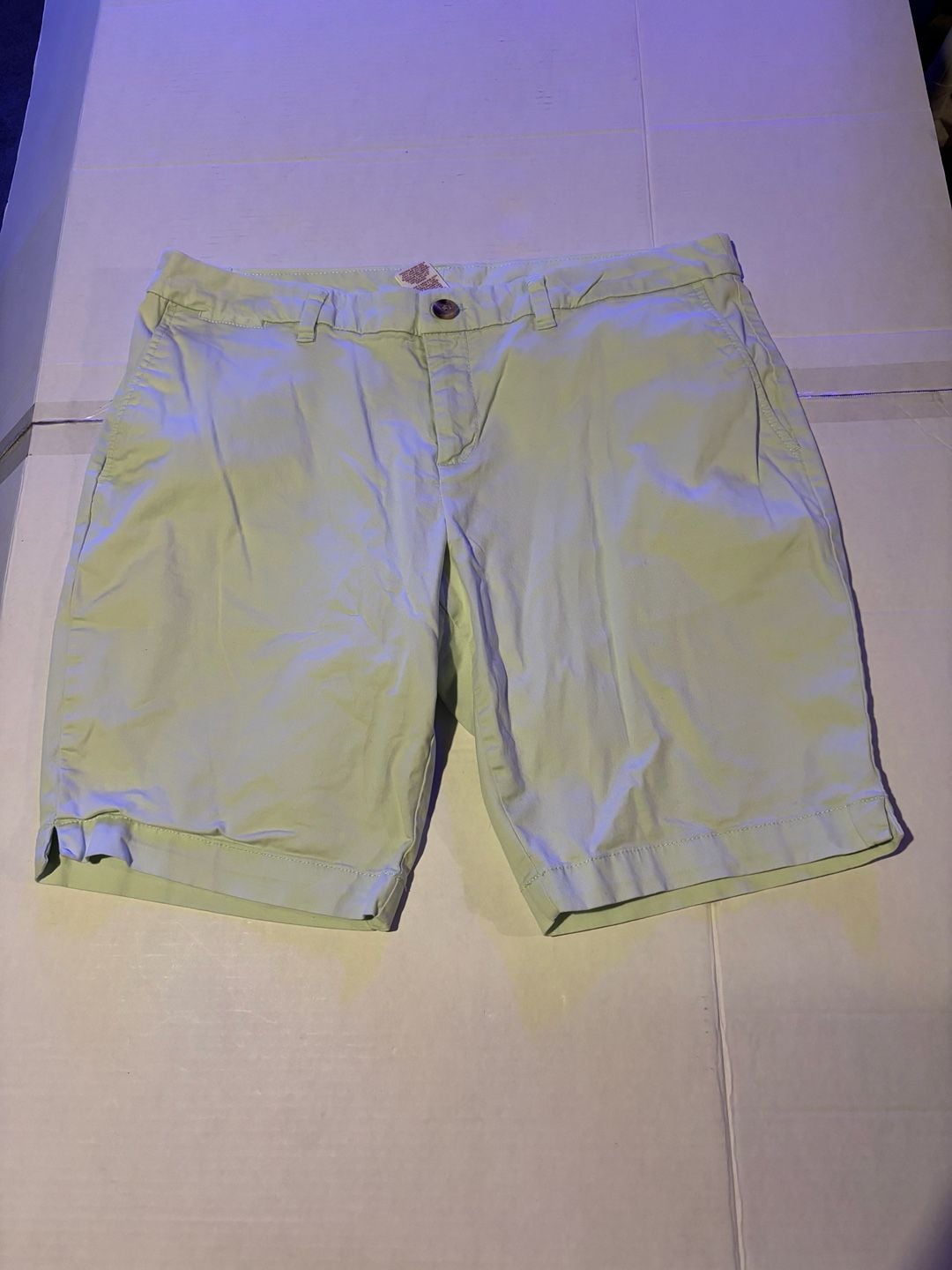Faded Glory Size 14 Light Yellow Chino Shorts Cotton Blend 2
