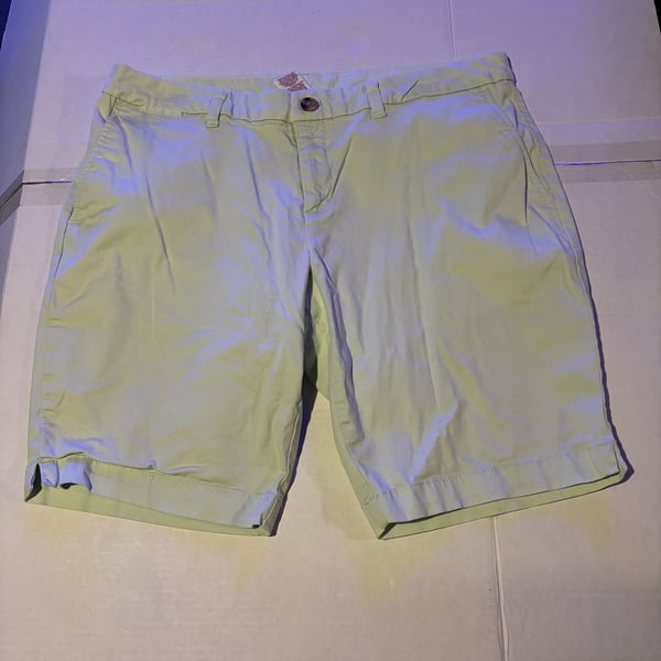 Faded Glory Size 14 Light Yellow Chino Shorts Cotton Blend