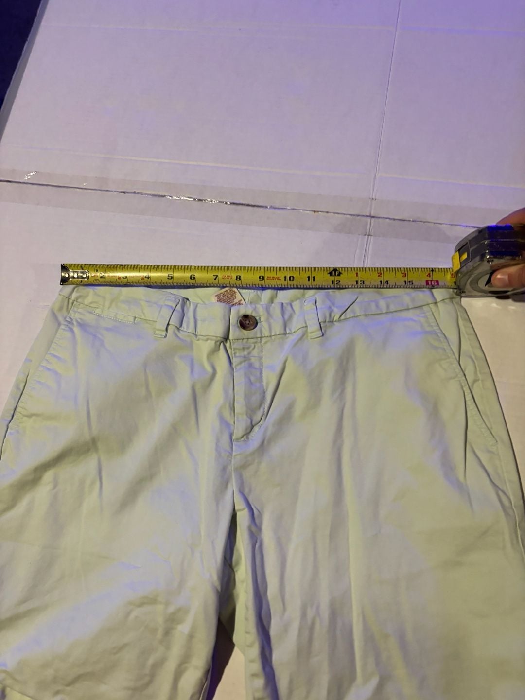 Faded Glory Size 14 Light Yellow Chino Shorts Cotton Blend 5