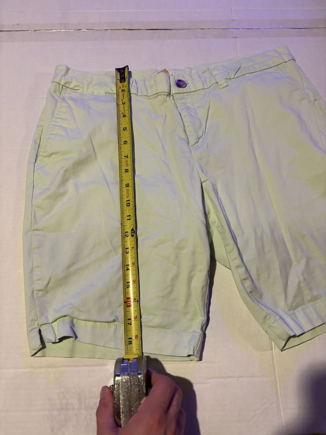 Faded Glory Size 14 Light Yellow Chino Shorts Cotton Blend 6