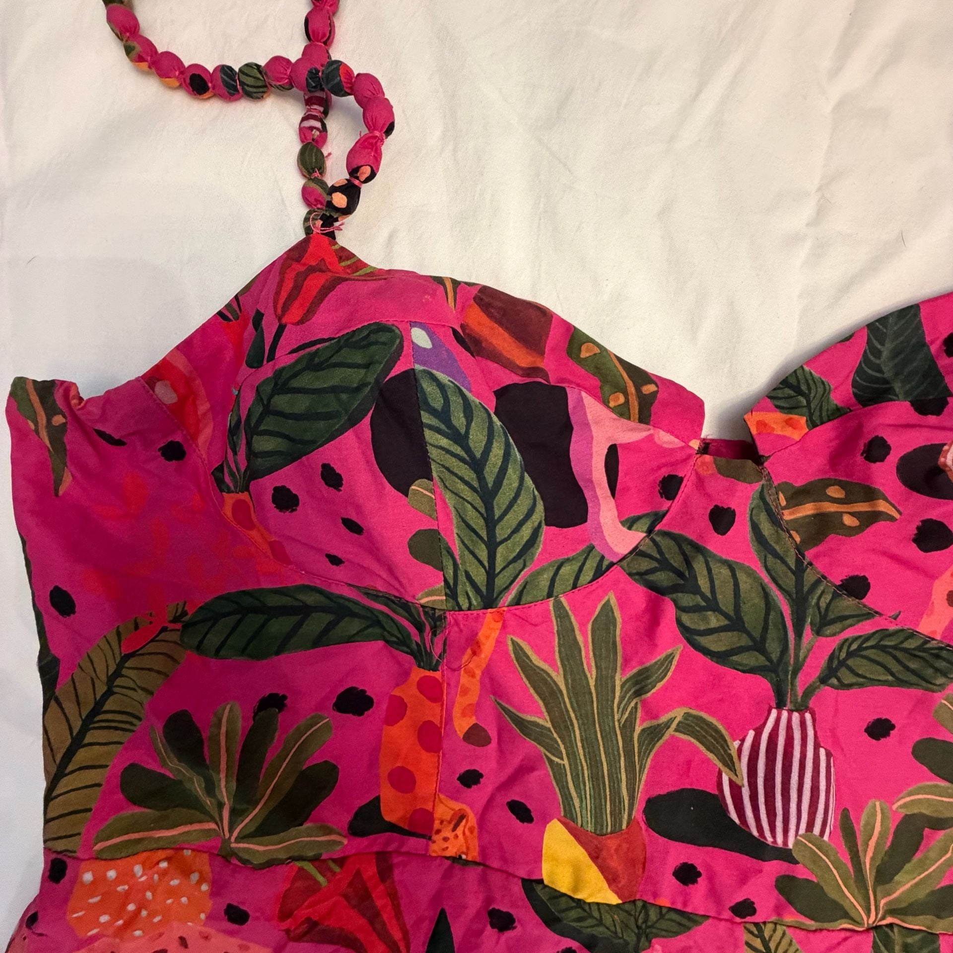 FARM Rio Pop Leopards Mixed Midi Dress Size XL Pink Tropical 7