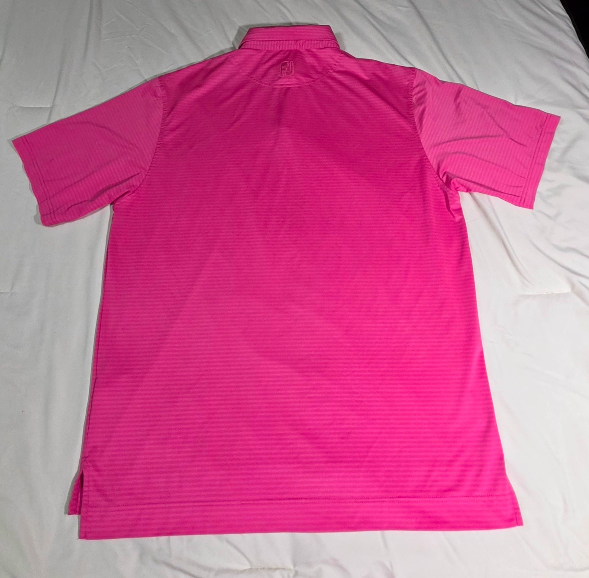 FootJoy Golf Polo Shirt Pink Striped Short Sleeve 4