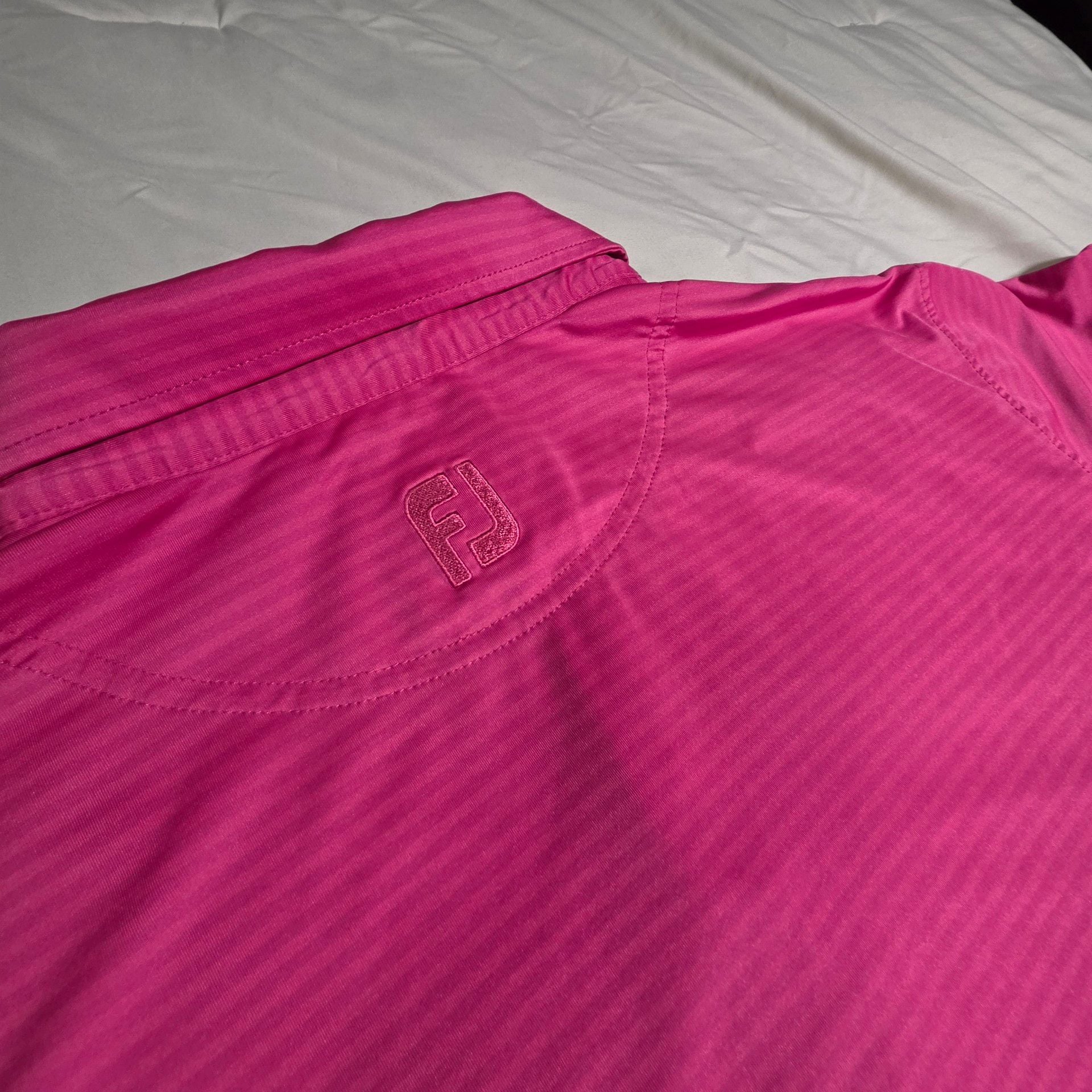 FootJoy Golf Polo Shirt Pink Striped Short Sleeve 5