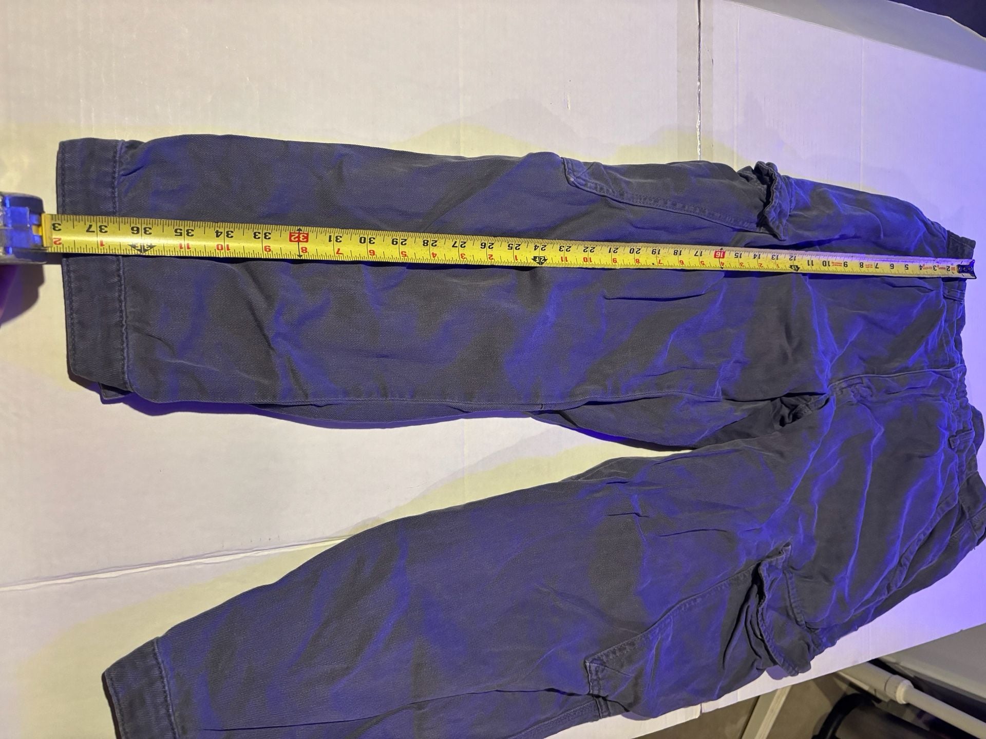Free People Cargo Pants Size 8 Navy Blue Cotton Linen Blend 8