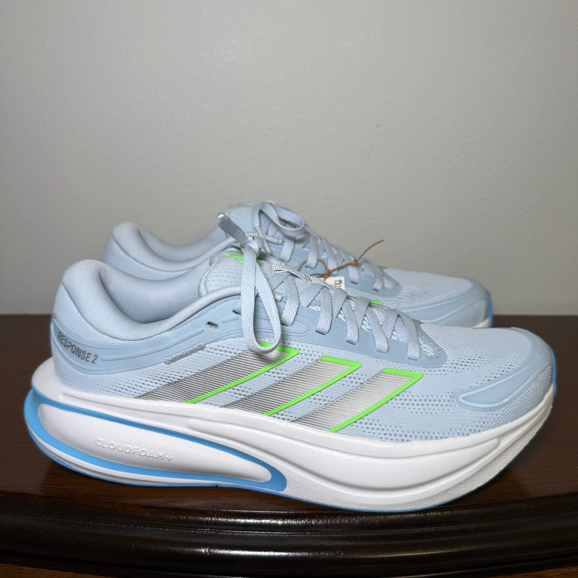 Adidas Response 2 Running Shoes Size 8 Blue Lime Burst 4