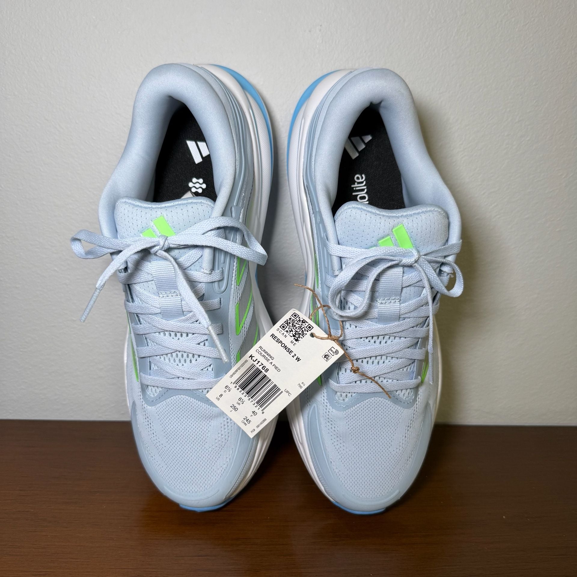Adidas Response 2 Running Shoes Size 8 Blue Lime Burst 9