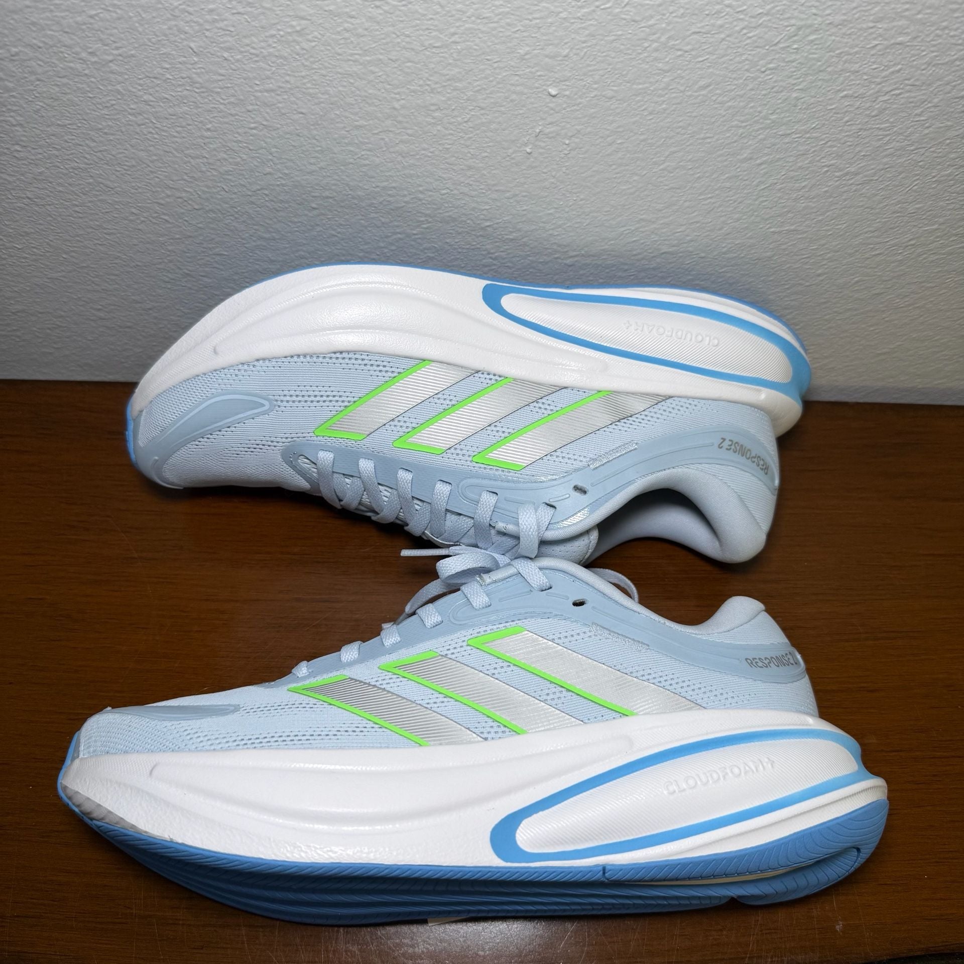 Adidas Response 2 Running Shoes Size 8 Blue Lime Burst 10