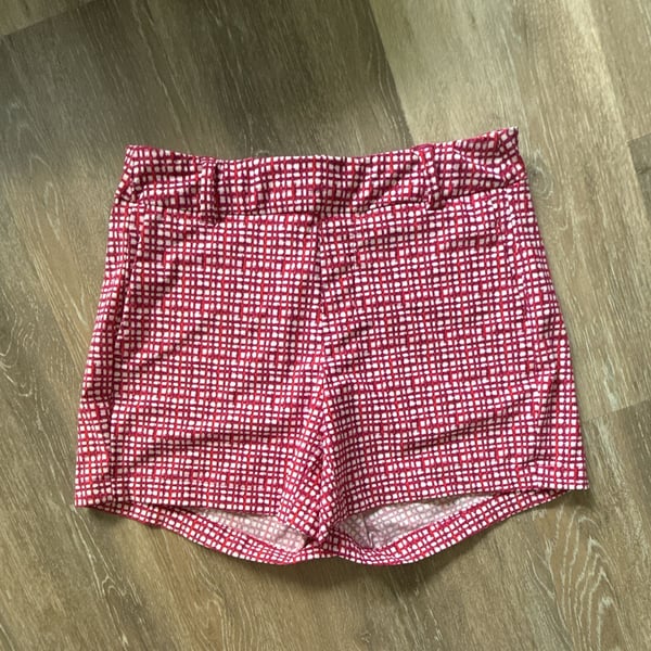Spanx Red and White Checkered Shorts XS